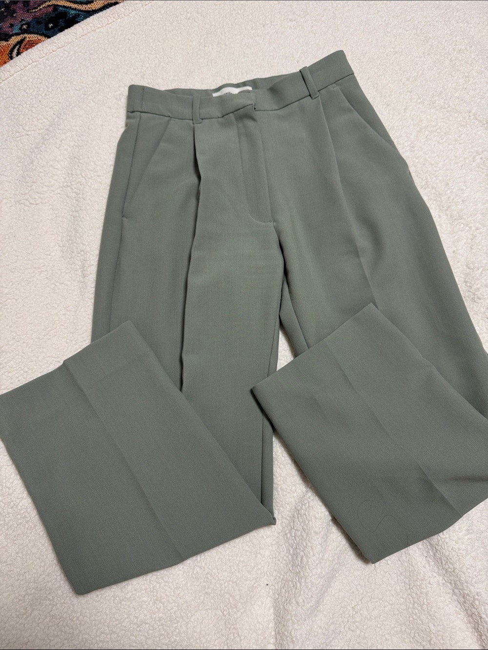 Abercrombie & Fitch Light Sage Green Straight Leg Trouser